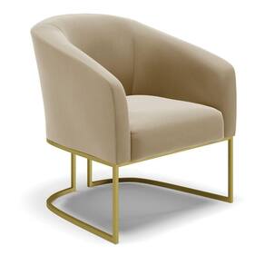 Cadeira Sala De Jantar Base Industrial Dourado Stella Suede D03 - D`rossi Cor Marrom Rato