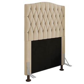 Cabeceira Greta Para Cama Box Solteiro 90 Cm Suede Bege - D`rossi