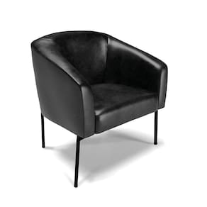 Cadeira Sala De Jantar Pé De Ferro Preto Stella Sintético Pu D03 - D`rossi Cor Preto