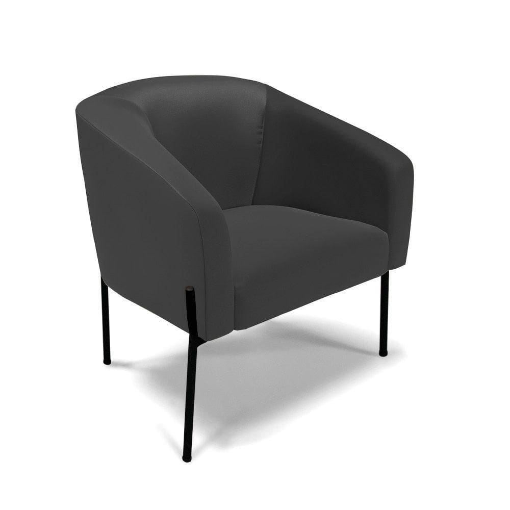 Cadeira Sala De Jantar Pé De Ferro Preto Stella Sintético D03 - D`rossi Cor Preto