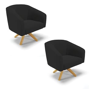 Cadeira Sala De Jantar Giratória Ma30 Kit 2 Stella Veludo D03 - D`rossi Cor Preto