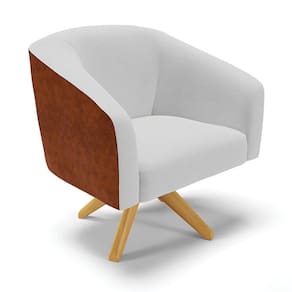 Cadeira Sala De Jantar Giratória Ma30 Stella Noz/linho D03 - D`rossi Cor Cinza