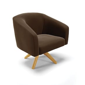 Cadeira Sala De Jantar Giratória Ma30 Stella Suede D03 - D`rossi Cor Marrom
