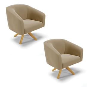 Cadeira Sala De Jantar Giratória Ma30 Kit 2 Stella Suede D03 - D`rossi Cor Marrom Rato