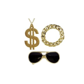 Fantasia Malandro Gangster Hip Hop Pulseira Oculos E Colar