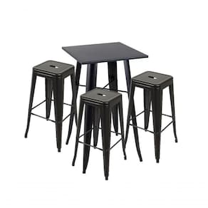 Mesa Alta Bistrô De Bar + 3 Banquetas Altas Iron Tolix