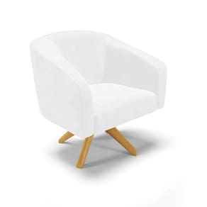 Cadeira Sala De Jantar Giratória Ma30 Stella Sintético Pu D03 - D`rossi Cor Branco