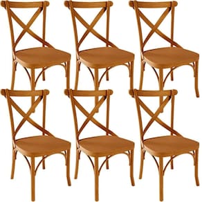 Kit 06 Cadeiras Para Sala De Jantar E Estar Living ávila L02 Madeira Maciça