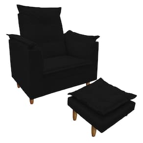 Poltrona De Amamentação Com Puff Isabella LuxoBellamado Preto