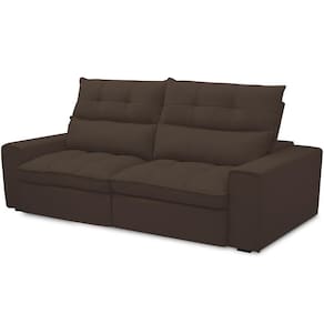 Sofá Retrátil Reclinável Para Sala De Estar Living 210cm Dimas F04 Veludo Marrom