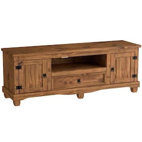 Rack P Tv 50 Polegadas 2 Pts C- Pés 100% Madeira Rustic Line Cera
