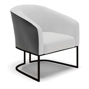 Cadeira Sala De Jantar Base Industrial Preto Stella Pto/linho D03 - D`rossi Cor Cinza