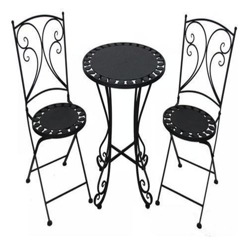 Conjunto Dobrável Varanda E Jardim Aço 3 Peças - Classic