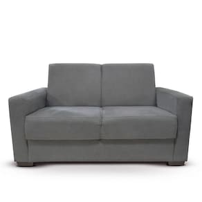 Sofá Estofado 2 Lugares Sala Estar Recepção Lavínia Suede Cor:cinza