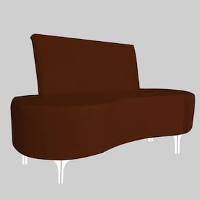 Sofá 2 Lugares Feijão Organico Pes Metal Cromados 140cm TerraCota