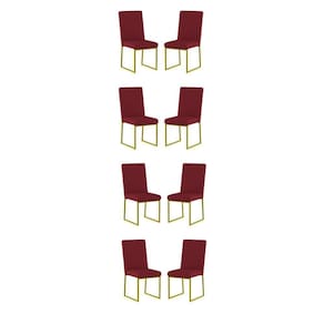 Kit 8 Cadeiras Estofadas Base De Ferro Para Mesa De Jantar Marsala