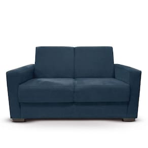 Sofá Estofado 2 Lugares Sala Estar Recepção Lavínia Suede Cor:azul Marinho