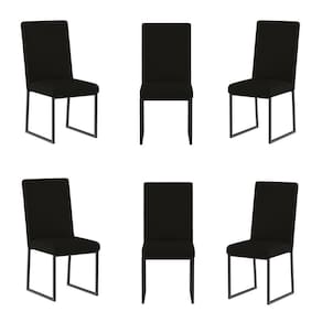 Kit 6 Cadeiras Para Mesa De Jantar Base Industrial Preto Balaqui Preto