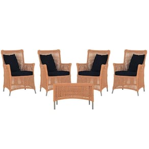 4 Poltronas E 1 Mesa Igapó Alumínio Fendi Corda Náutica E12 Terra Cota