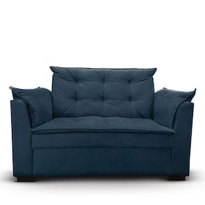 Sofá 2 Lugares Para Sala Moderno Confortável Zilda Suede Cor:azul Marinho