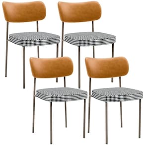 Kit 04 Cadeiras Decorativa Sala De Jantar Melina Base Arena L02 Couríssimo Whisky Pied Poule