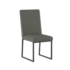 Kit 8 Cadeira Estofadas Base De Ferro Preto Para Mesa Jantar Cinza