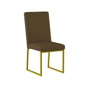Kit 8 Cadeiras Para Mesa De Jantar Base Industrial Dourado Balaqui Cor:marrom