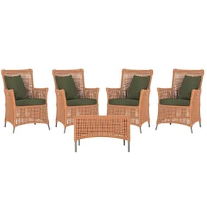 4 Poltronas E 1 Mesa Igapó Alumínio Fendi Corda Náutica E13 Terra Cota