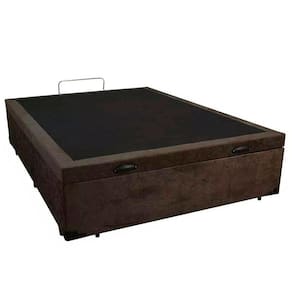 Cama Box Baú Viúva Serene Suede Marrom 44x128x188