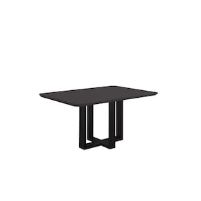 Mesa De Jantar Lisy Com Tampo De Vidro Móveis Mix Preto Stellar