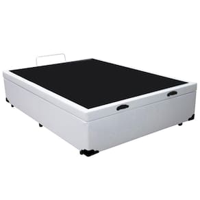Cama Box Baú Viúva Serene Sintético Branco 44x128x188