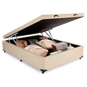 Cama Box Baú Viúva Serene Sintético Bege 44x128x188
