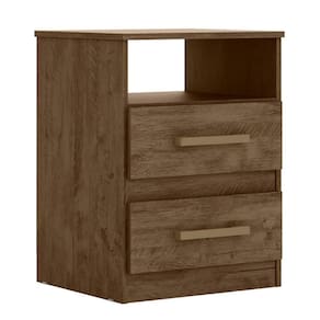 Mesa De Cabeceira Apolo 2 Gavetas Castanho Wood  Moval