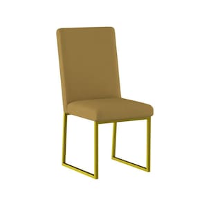 Cadeira Para Mesa De Jantar Base Industrial Dourado Balaqui Capuccino