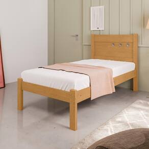 Cama De Solteiro Guaraci Com Collchão Naturalle Off White
