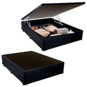 Cama Box Baú Viúva Serene Sintético Preto 44x128x188