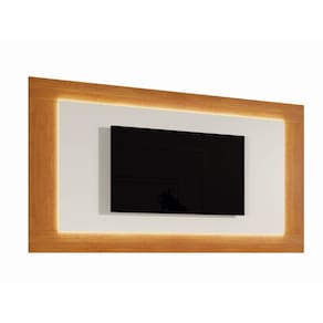 Painel Grecia 1,80x1,30m Com Led Para Tv 65" Cor:naturalle/off