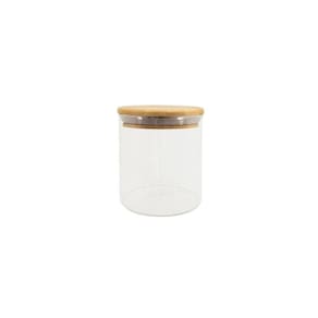 Pote De Vidro Hermético Com Tampa Bambu 200ml - Oikos
