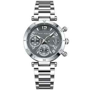 Relógio De Quartzo Feminino Minimalista Com Strass Movimento De Quartzo Cinza