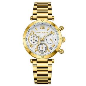 Relógio De Quartzo Feminino Minimalista Com Strass Movimento De Quartzo Dourado