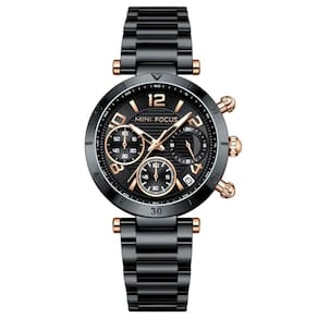 Relógio De Quartzo Feminino Minimalista Com Strass Movimento De Quartzo Preto
