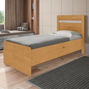 Cama Com Baú De Solteiro Com Colchão Cuiabá Naturalle Off White