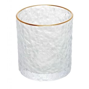 Jogo De Copo Whisky Cristal Borda Dourada 340 Ml - Lyor