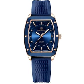 Relógio De Quartzo Para Mulheres Design Tonneau Esportivo Simples Azul