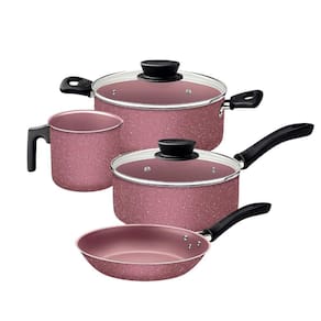Jogo De Panelas Tramontina Linz 4 Peças Em Aluminio Antiaderente Starflon Max Rosa