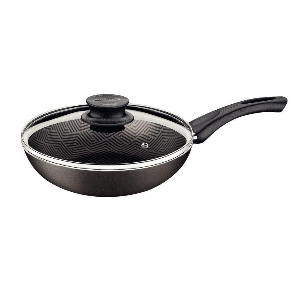 Frigideira Funda Tramontina Paris Em Alumínio 26 Cm 2,9 L Antiaderente Grafite Com Tampa De Vidro
