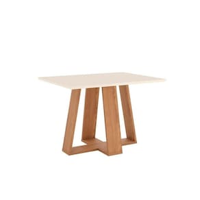 Mesa De Sala Jantar Lins Sc91 C-tampo Reto S- Vidro 120x80cm Nature off White