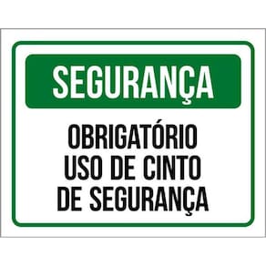 Kit 3 Placas - Obrigatório Uso De Cinto De Segurança