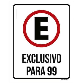 Placa De Sinalização - Estacionamento Exclusivo 99 36X46