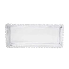 Travessa Retangular De Cristal Coração Lyor 30x13cm